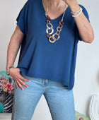 Teeshirt maille fine marine TU 36/46