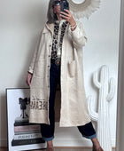 Veste longue suédine beige