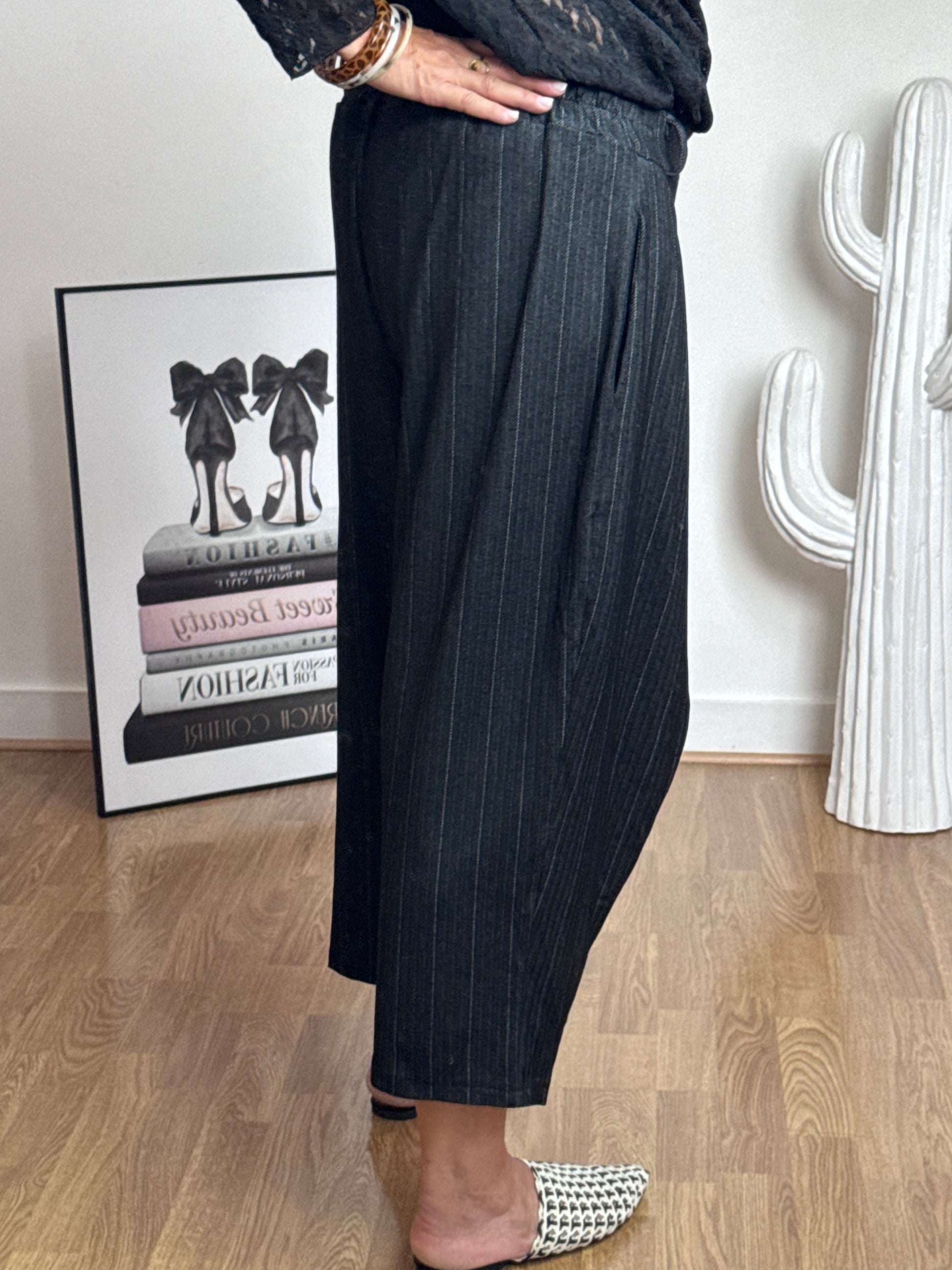 Pantalon Alan noir fines rayures TU 38/48