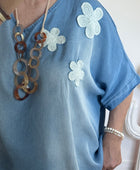 Blouse bohème fleurs brisées TU 46/52