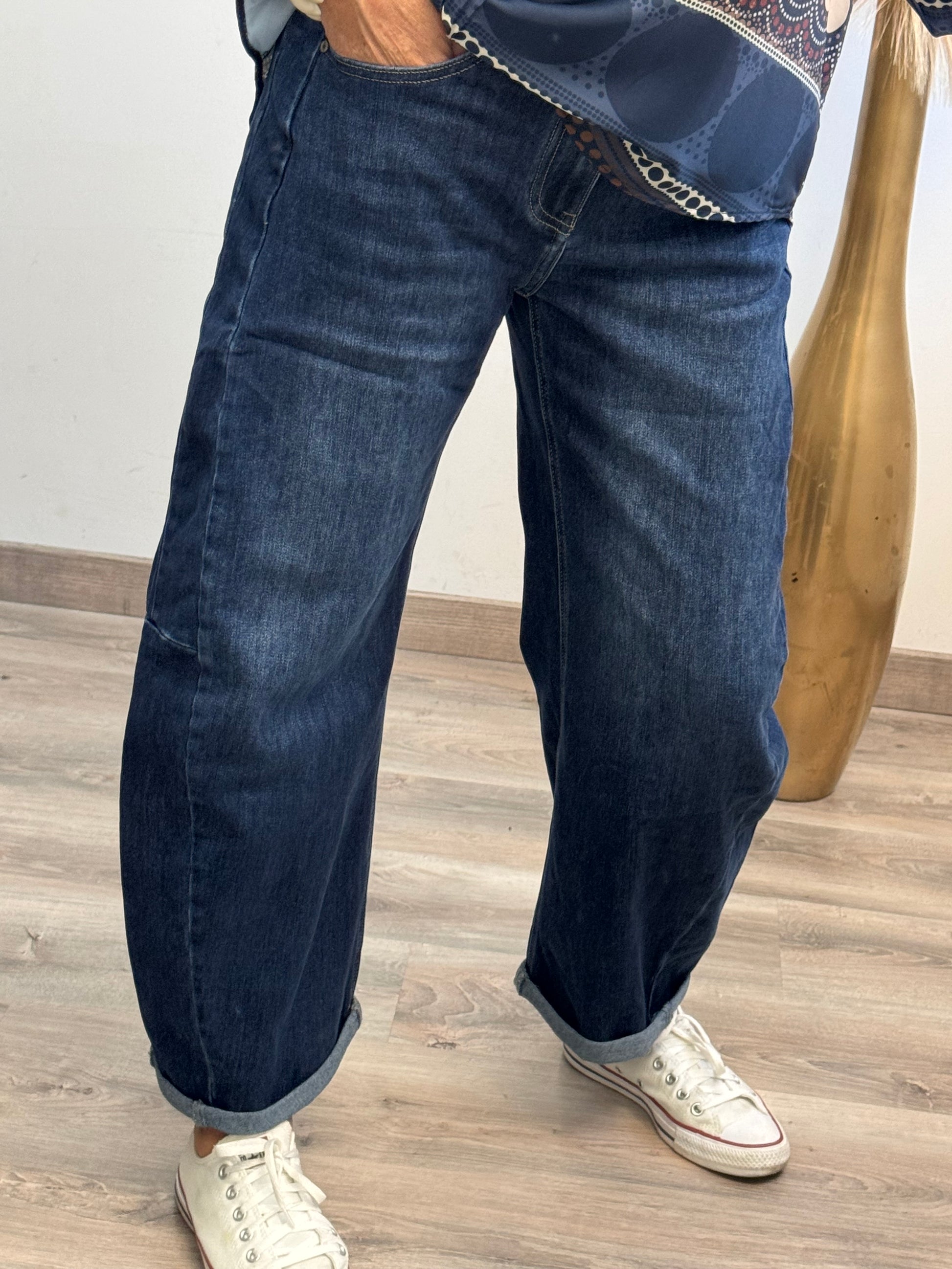 Jeans barrel bleu