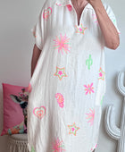 Robe gaze de coton blanche