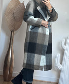 Manteau carreaux taupe