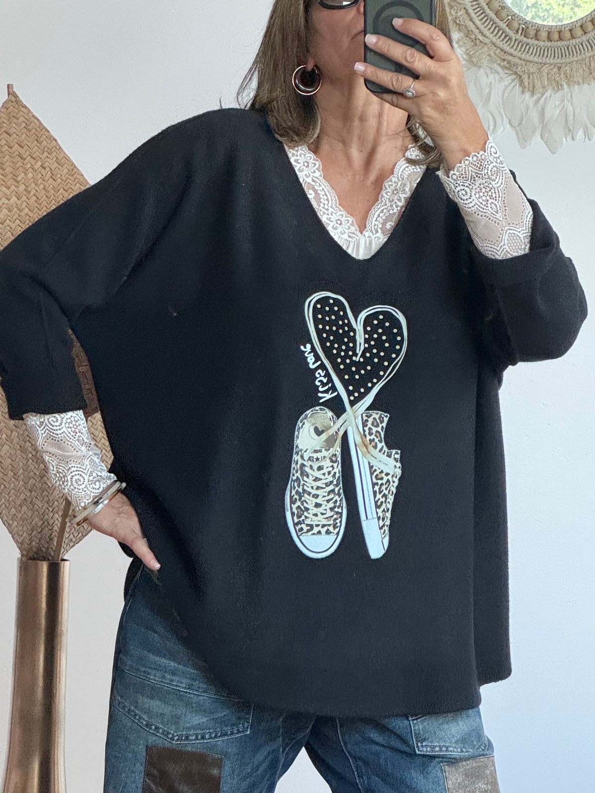 Pull kiss live noir Jolie forme