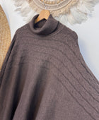 Pull col roulé marron TU 44/54