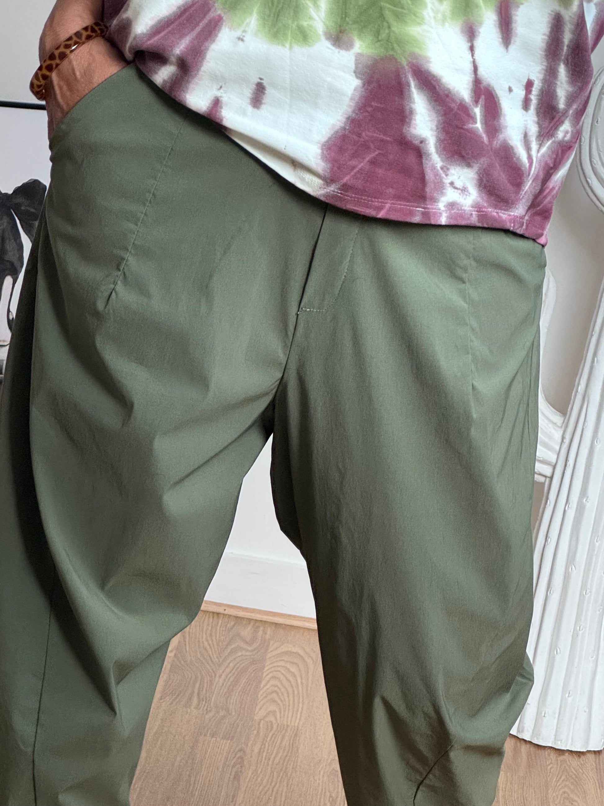 Pantalon style japonais kaki
