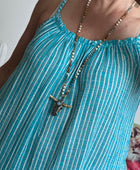 Robe d’été coton tisse turquoise