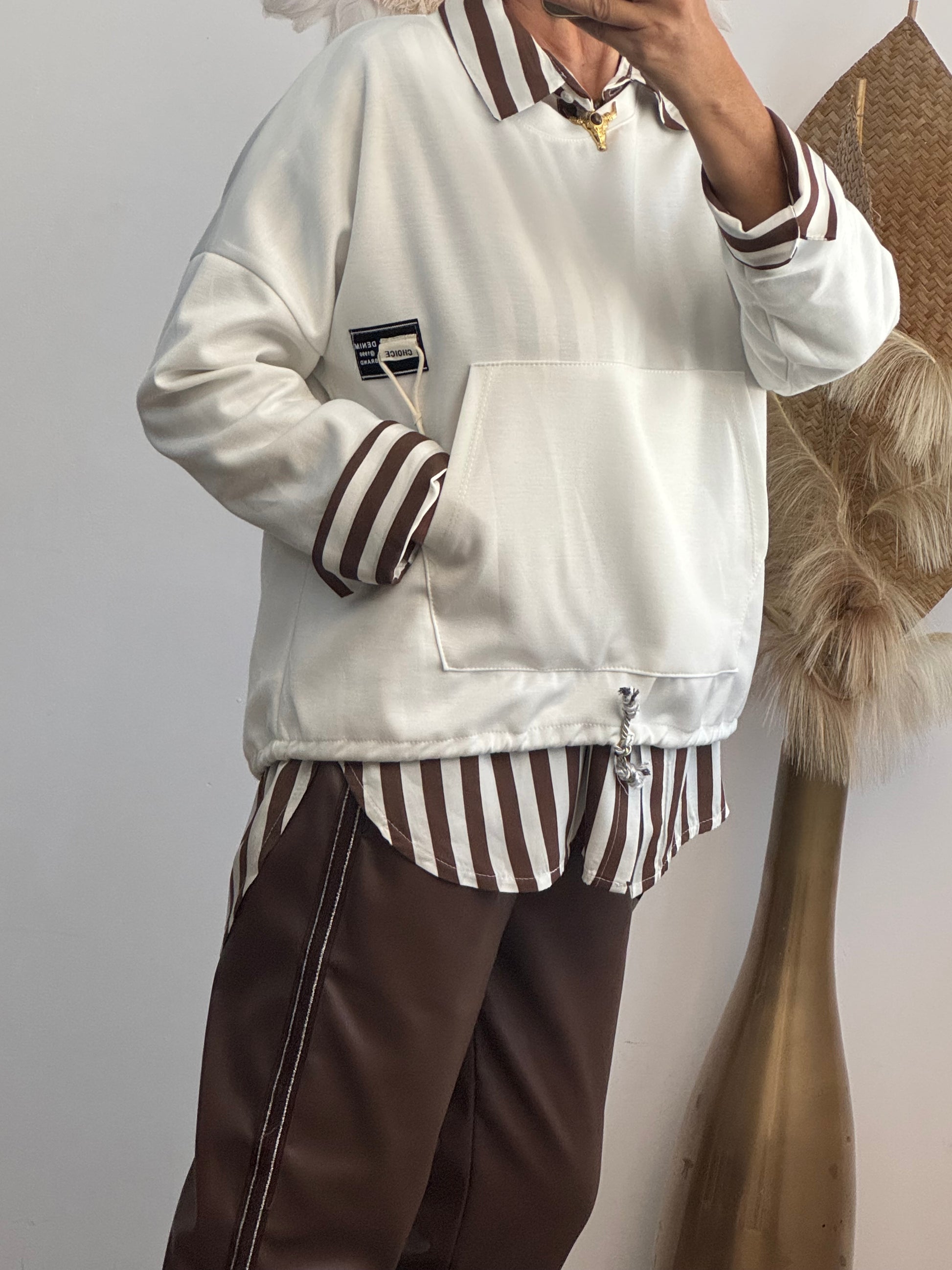 Sweat-shirt blanc Mael