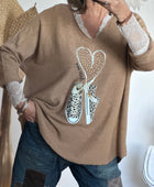 Pull kiss love joli forme camel