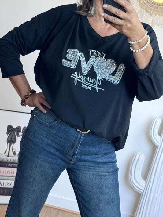 Teeshirt love noir