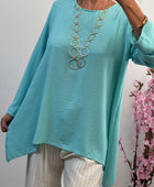 Blouse Mila asymétrique turquoise
