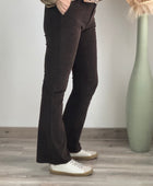 Pantalon flare velours chocolat