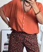 Blouse jolie forme terracotta