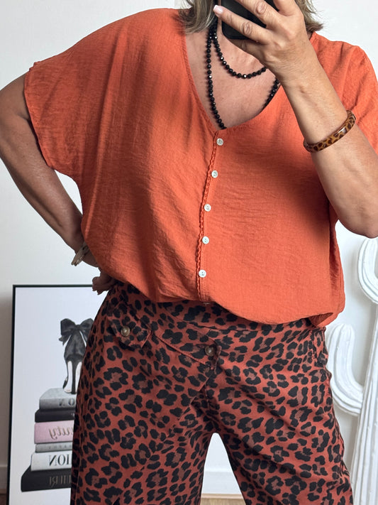 Blouse jolie forme terracotta