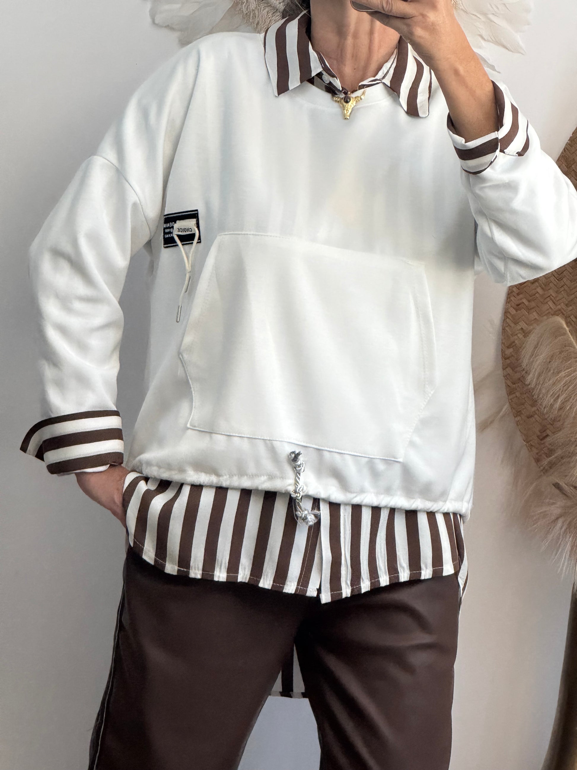 Sweat-shirt blanc Mael