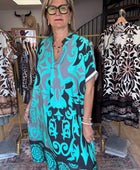 Robe arabesque noir turquoise TU 40/48