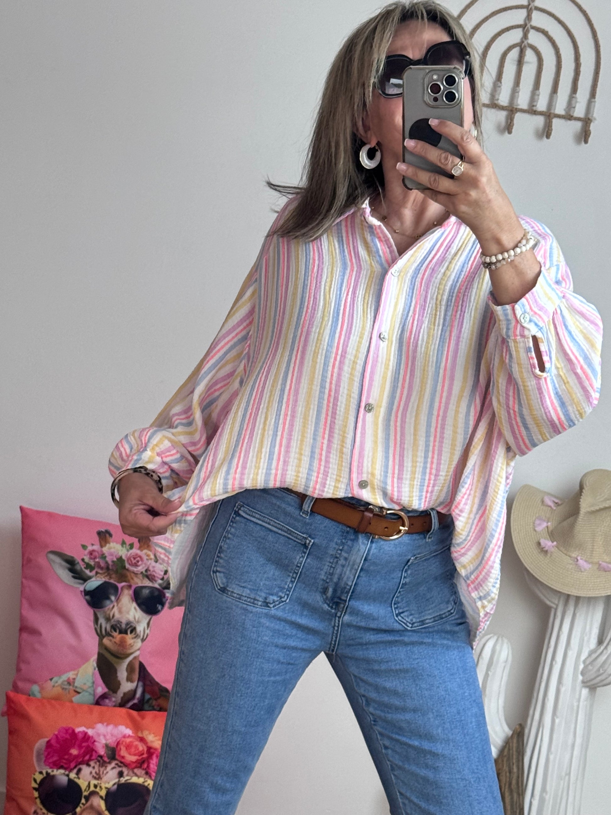 Chemise Ambre rayée pastel
