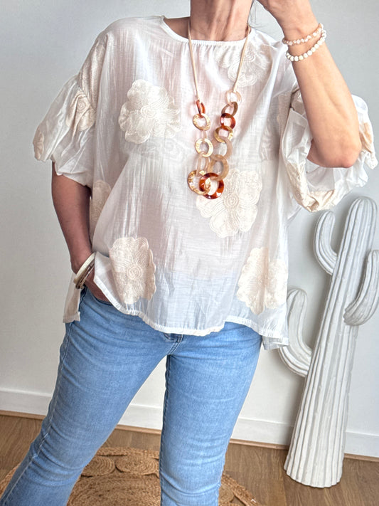 Blouse Flora crème