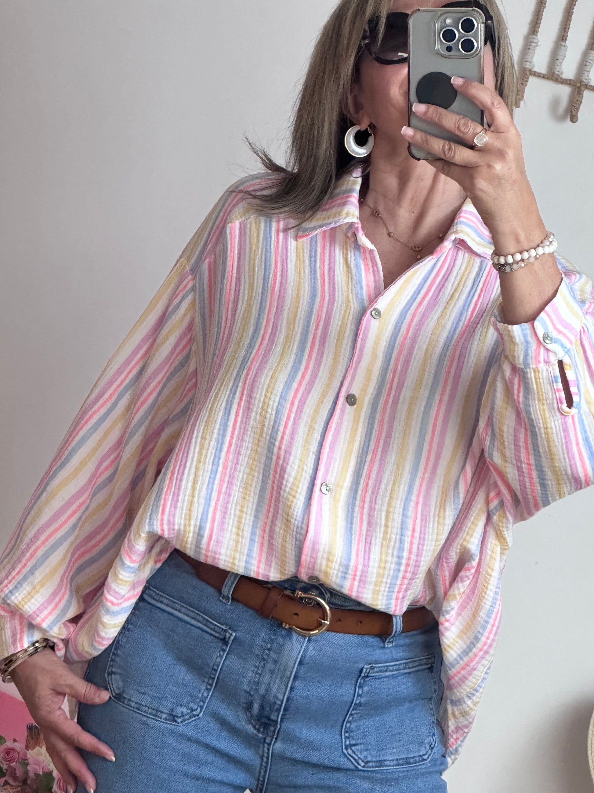 Chemise Ambre rayée pastel