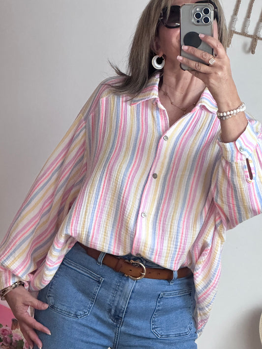 Chemise Ambre rayée pastel