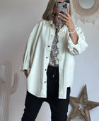 Veste jeans oversize crème
