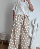 Pantalon à pois beige jolie forme TU 44/50