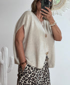 Gilet mohair beige