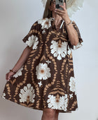 Robe Chloé évasée marron