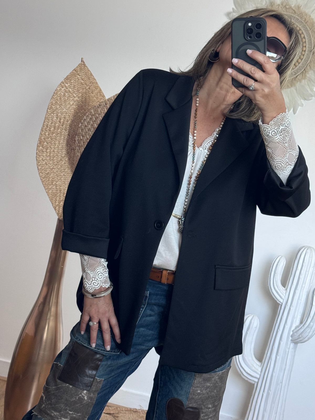 Veste blazer casuel noir TU 40/48