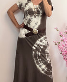 Robe teeshirt tie and dye marron