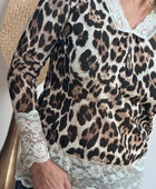 Top dentelle leo crème