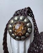 Ceinture cuir tressée marron