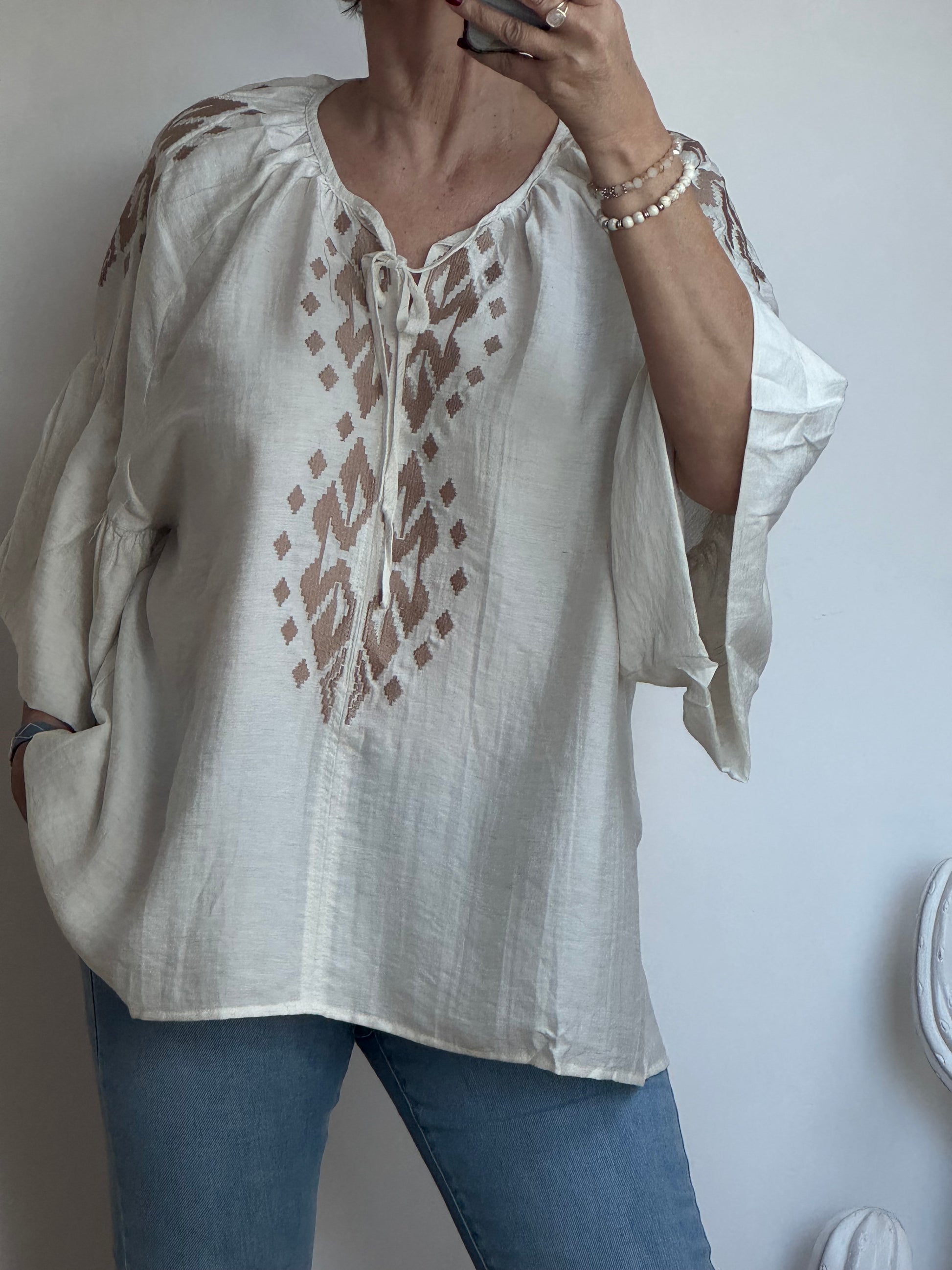 Blouse Elise blanc cassé