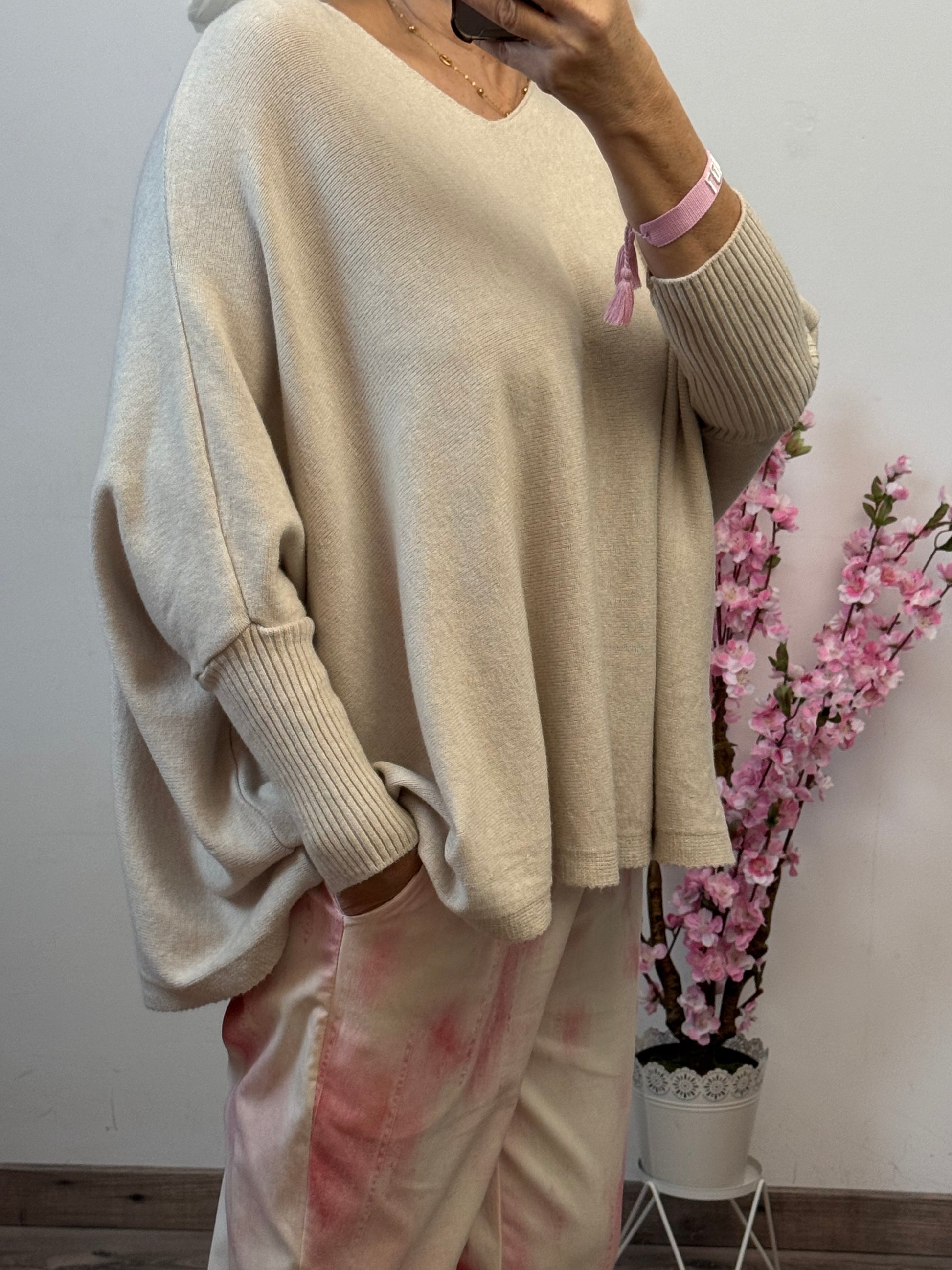 Pull oversize copine beige TU 40/54
