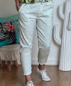 Pantalon confort rayures kaki