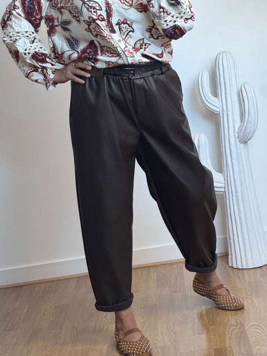 Pantalon SIENNA 🤎 similicuir marron TU 38/46