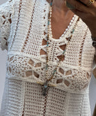 Robe courte bohème crochet blanc