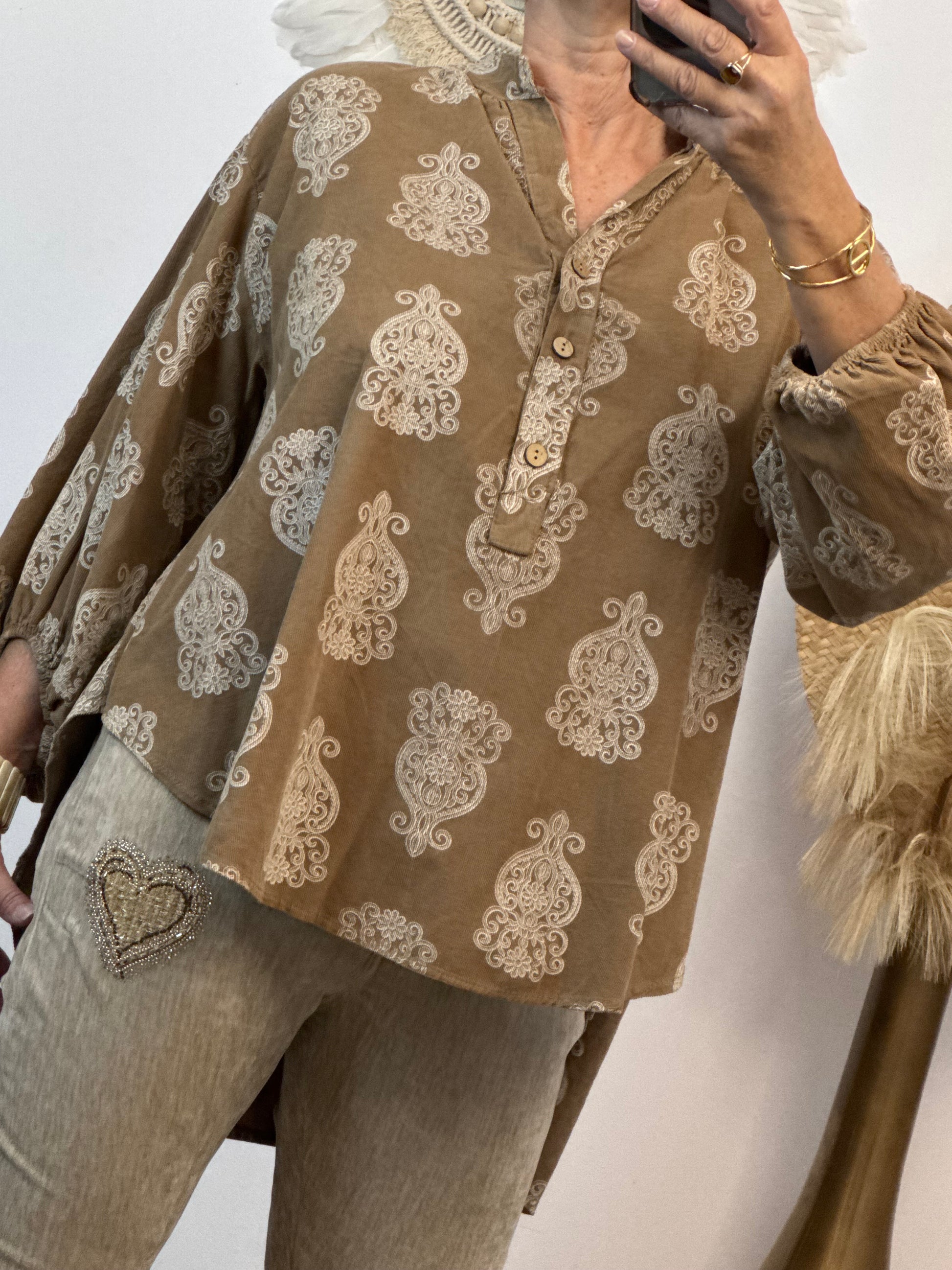 Blouse velours côtelé