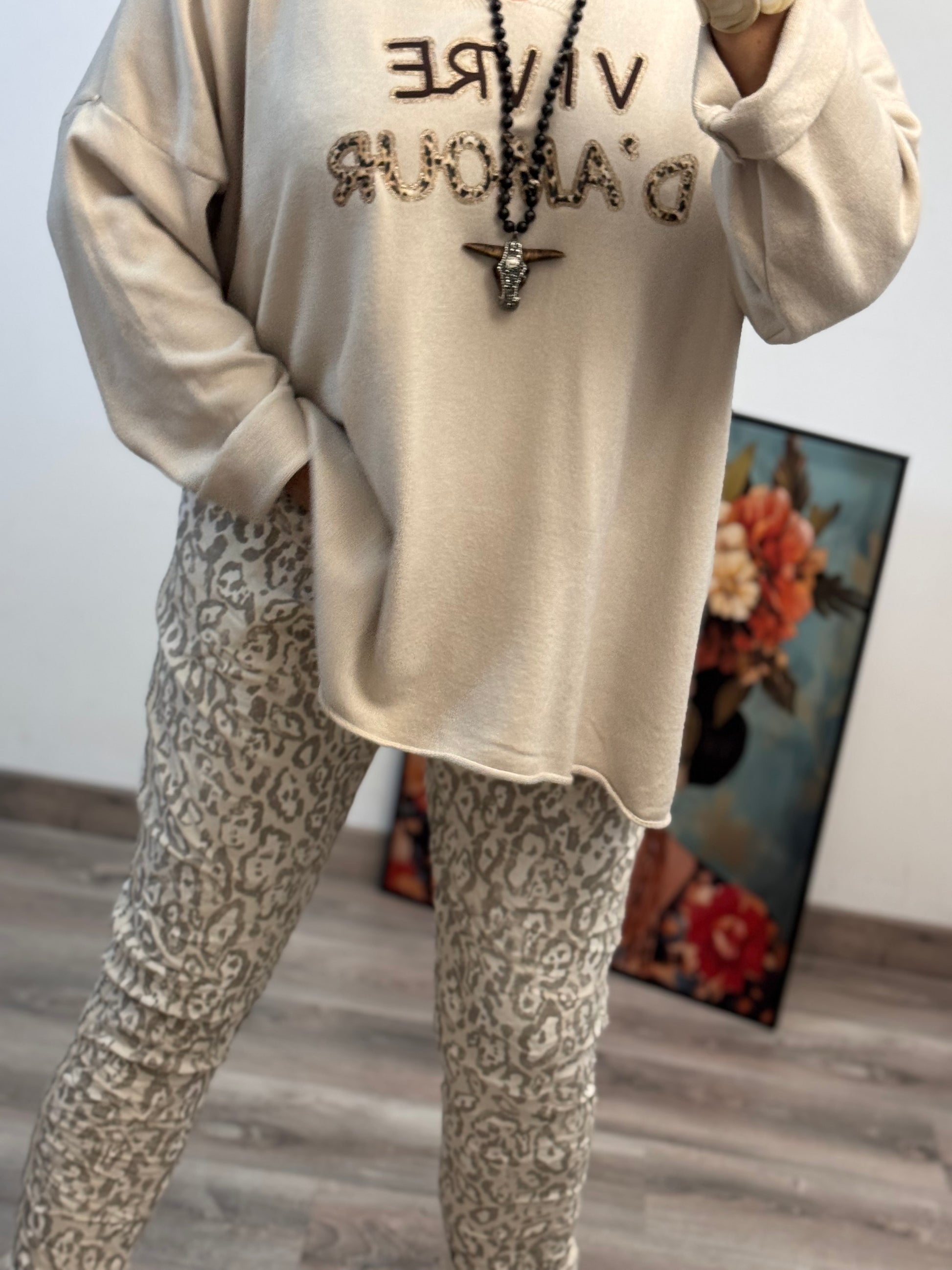 Pull beige vivre d’amour TU 40/50