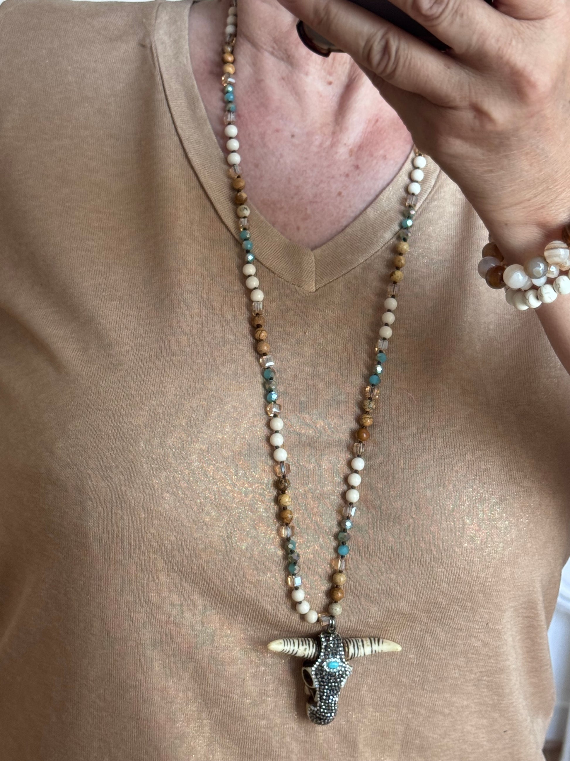Pendentif tête de buffle