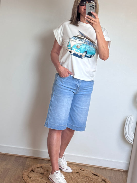 Bermudas jeans bleu clair
