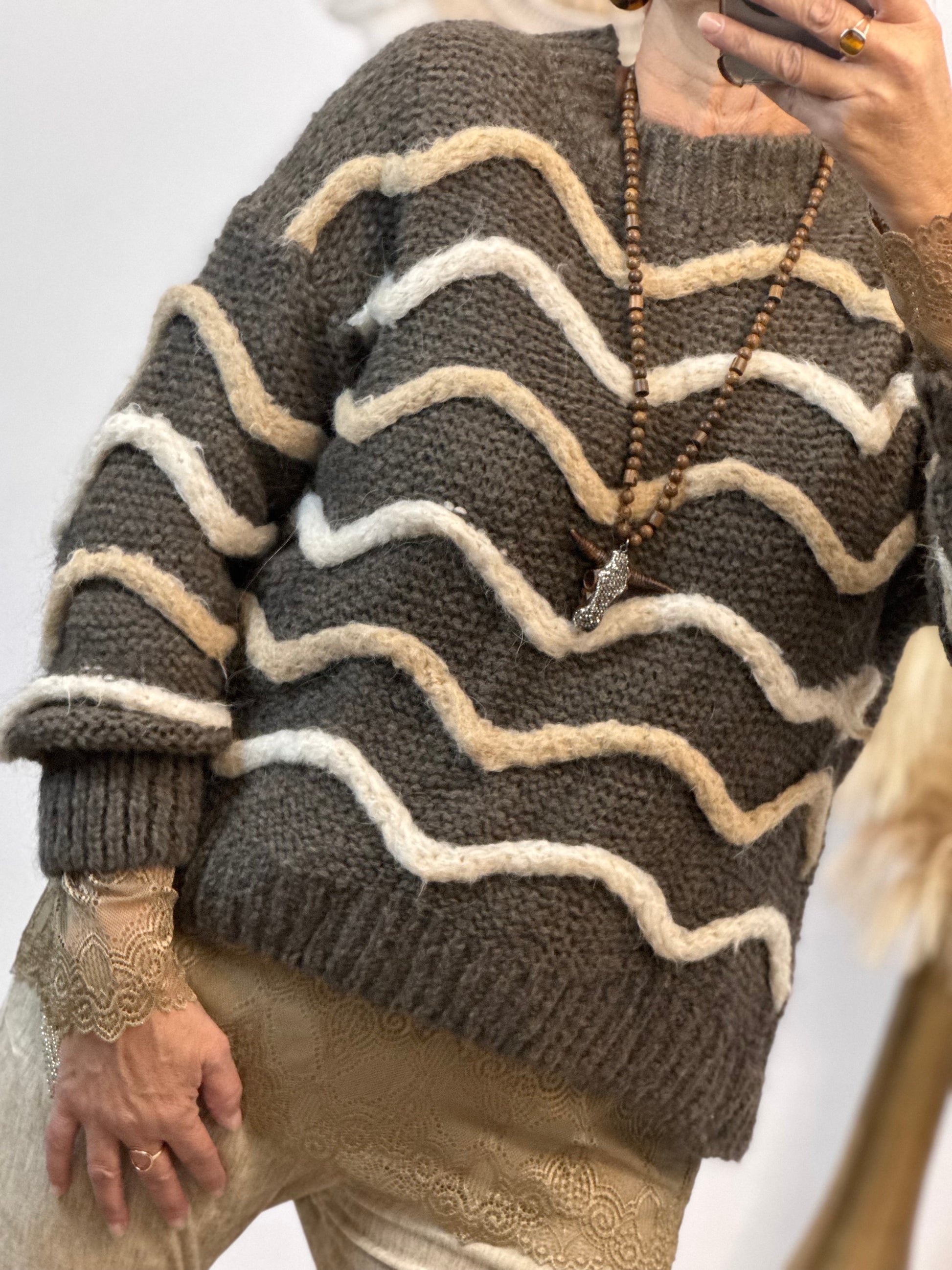 Pull d’hiver marron taupe