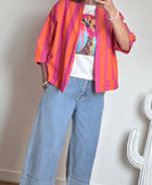 Veste kimono orange et rose