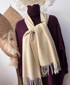 Echarpe cashmere crème