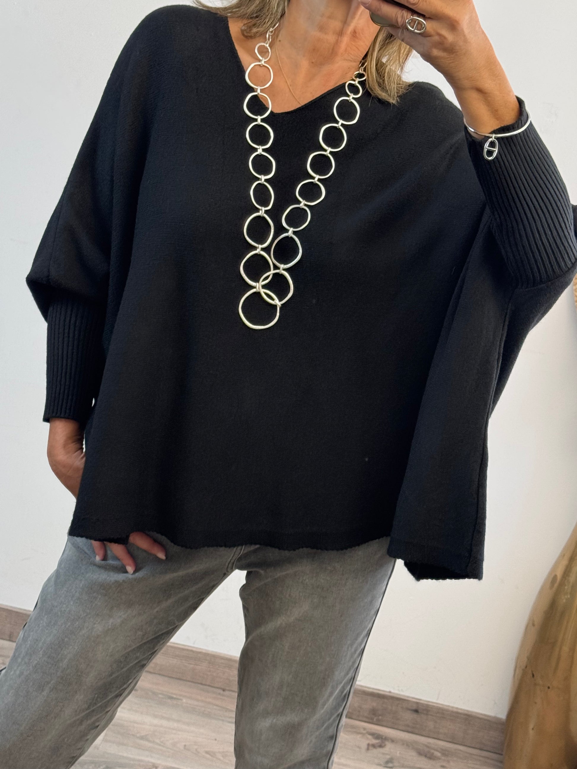 Pull Lucas oversize noir TU 44/54