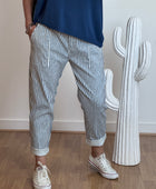 Pantalon confort rayures marine