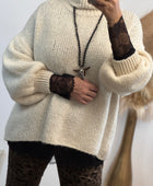 Pull d’hiver maille crème