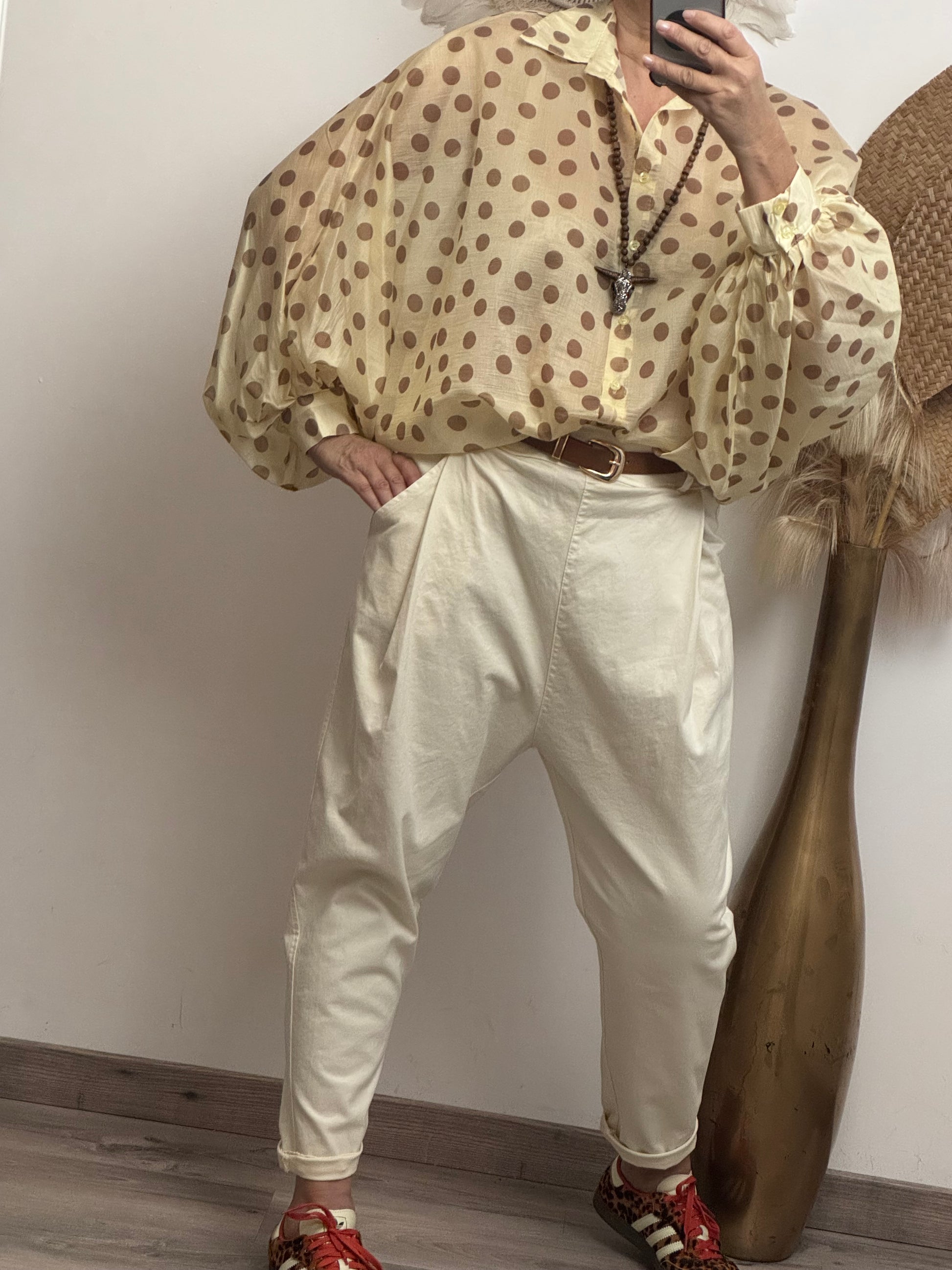 Pantalon baggy crème TU 38/46