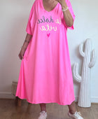 Robe teeshirt rose fluo jolie forme
