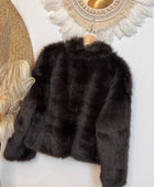 Blouson fausse fourrure marron